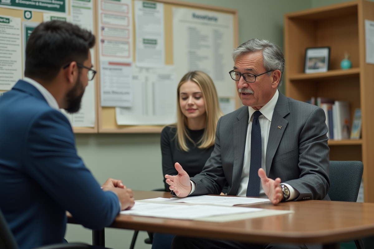 Conseiller présente des options d