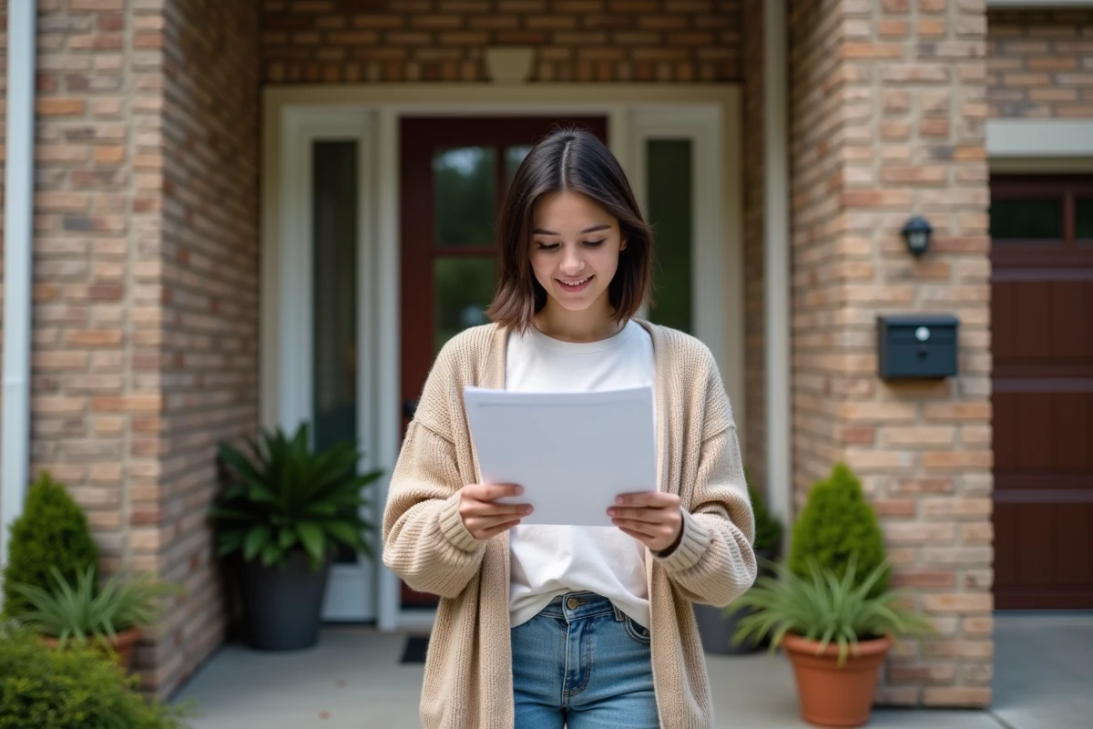 Jeune femme vérifiant un rapport d